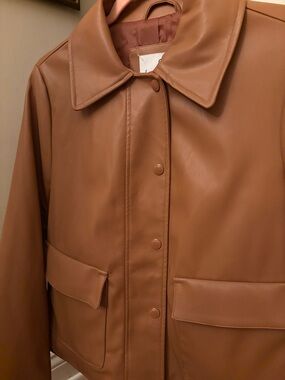 Sam Edelman Faux Leather Cognac Jacket
